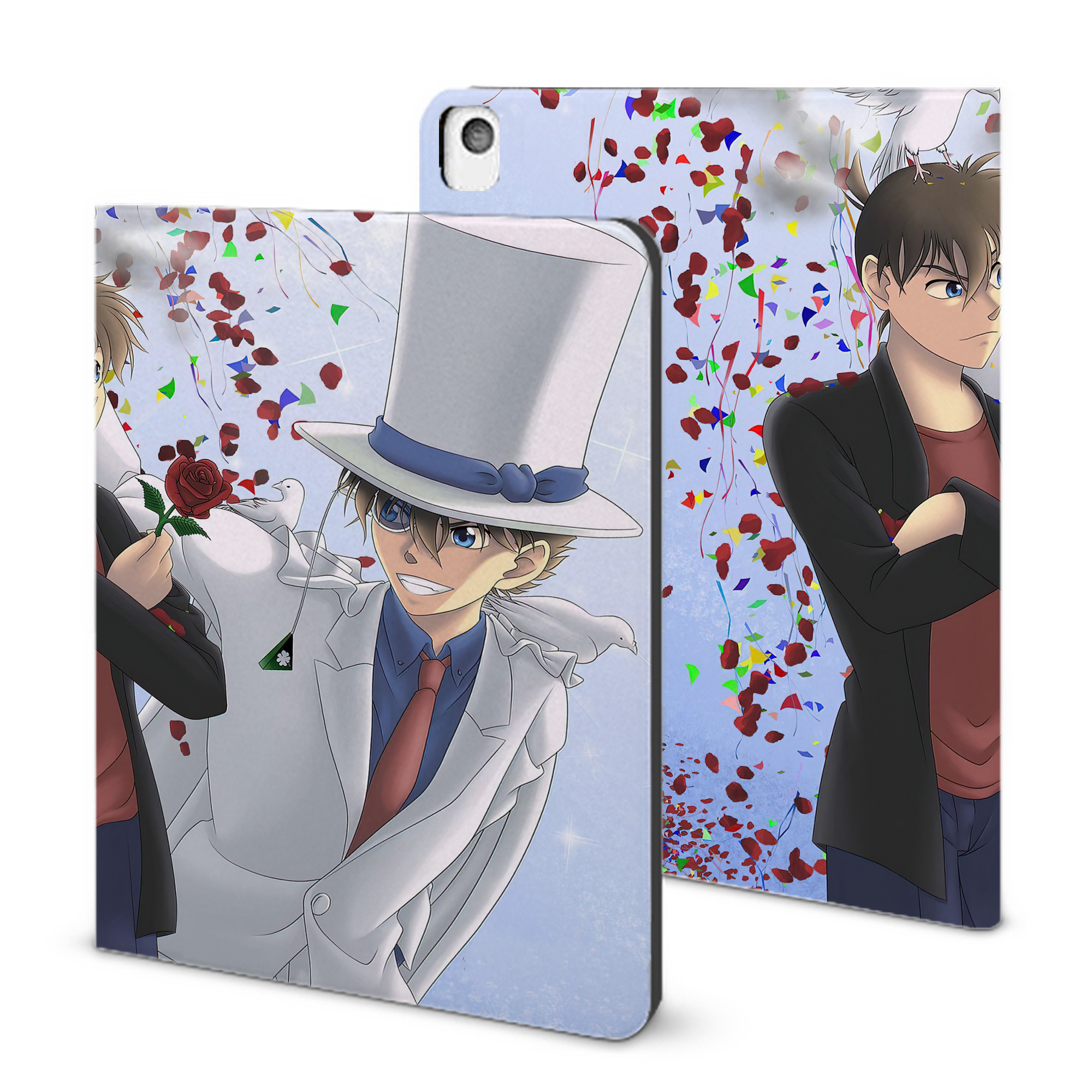 （画像用） 名探偵コナン Detective Conan IPadケース ペンホルダー付き ブックスタイルデザイン